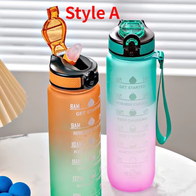 Motivational Sport Water Bottle, Leakproof Drinking Bottles, Outdoor Travel, Hiking, Cycling, 750 ml, 1000ml