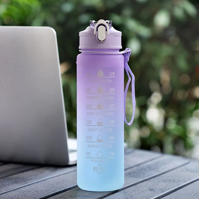 Motivational Sport Water Bottle, Leakproof Drinking Bottles, Outdoor Travel, Hiking, Cycling, 750 ml, 1000ml