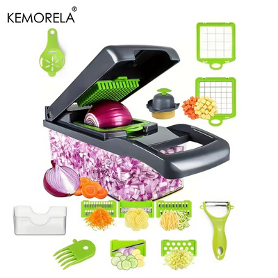16 in 1 Multifunctional Vegetable Chopper Slicer Shredder with Basket Fruit Slicer Potato Shredder Carrot Grind Home Gadgets