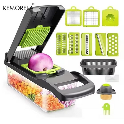 16 in 1 Multifunctional Vegetable Chopper Slicer Shredder with Basket Fruit Slicer Potato Shredder Carrot Grind Home Gadgets